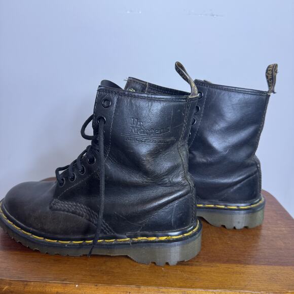Dr. Martens 1460 Made in England Vintage 90s Black Greasy Combat Boots UK 4 US 5 main image 8